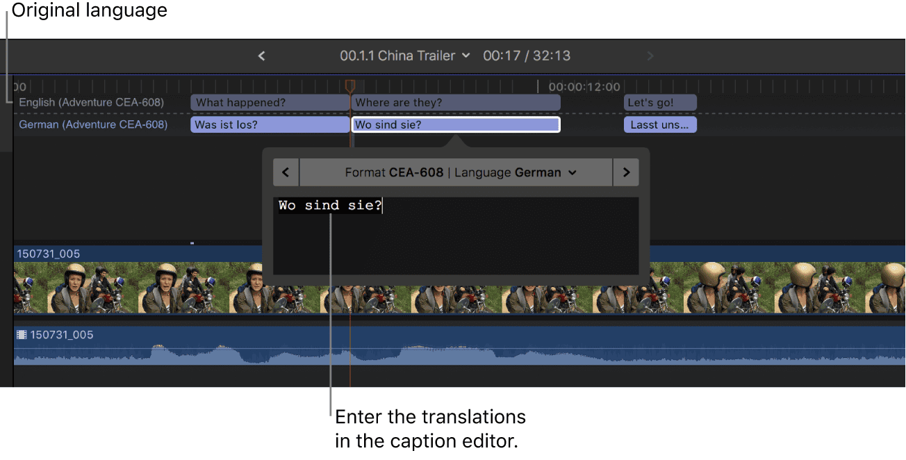 Final Cut Pro 字幕翻譯