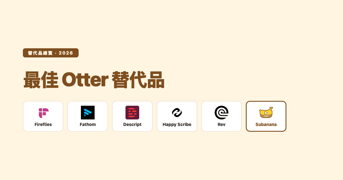 Best Otter Alternatives — Subanana editorial comparison (tools featured)