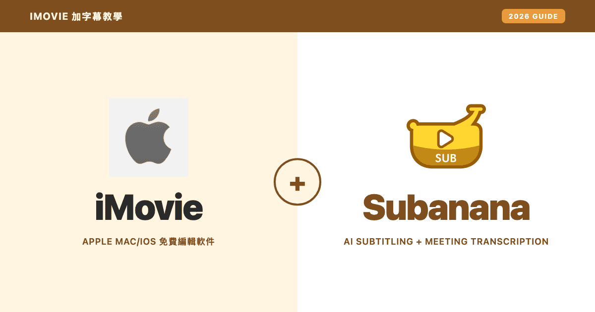 iMovie 加字幕教學 — Subanana tutorial hero for iMovie
