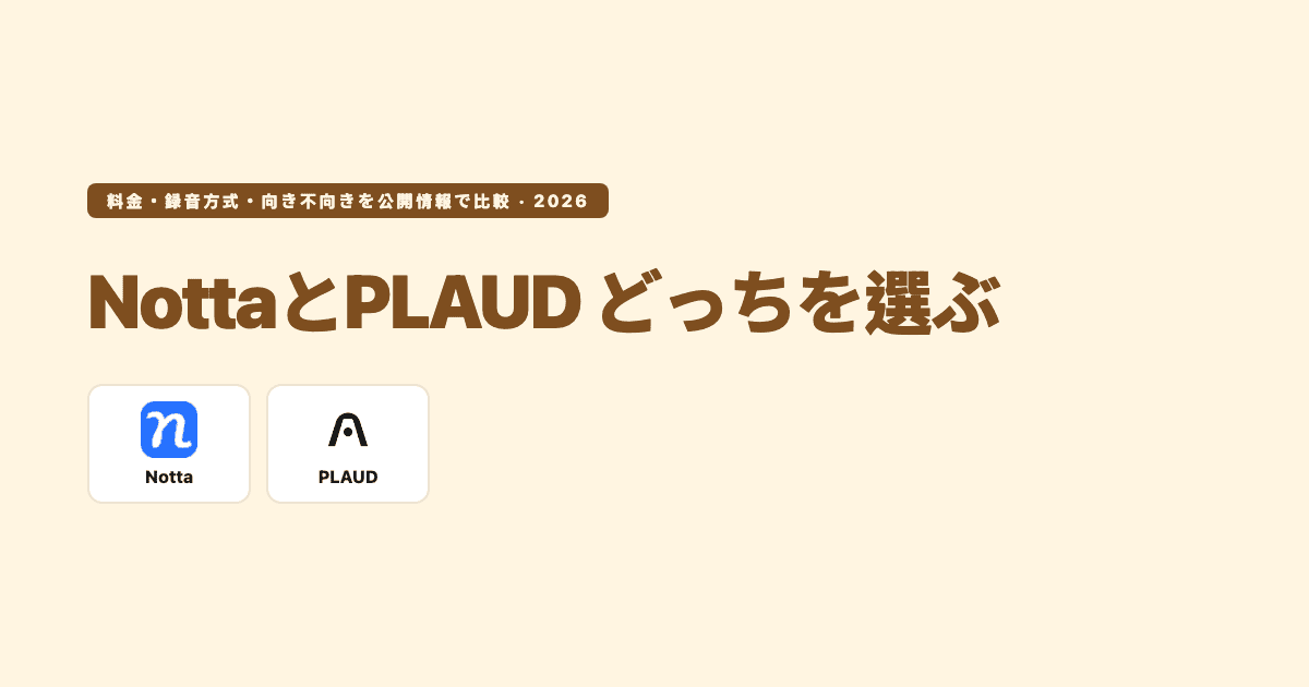 NottaとPLAUDの比較(2026年8月)