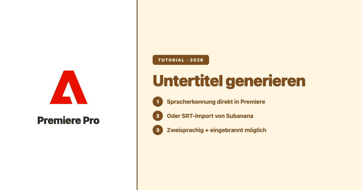 Premiere Pro Untertitel generieren: 2 Wege im Vergleich