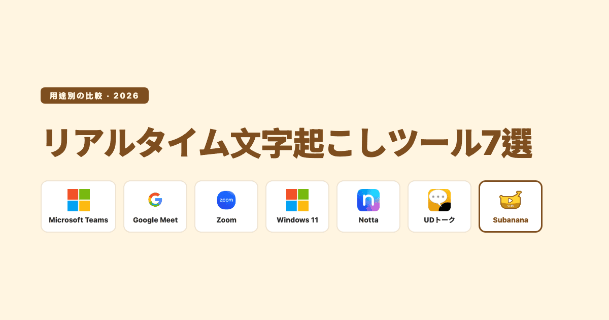 リアルタイム文字起こしツール7選の比較カバー