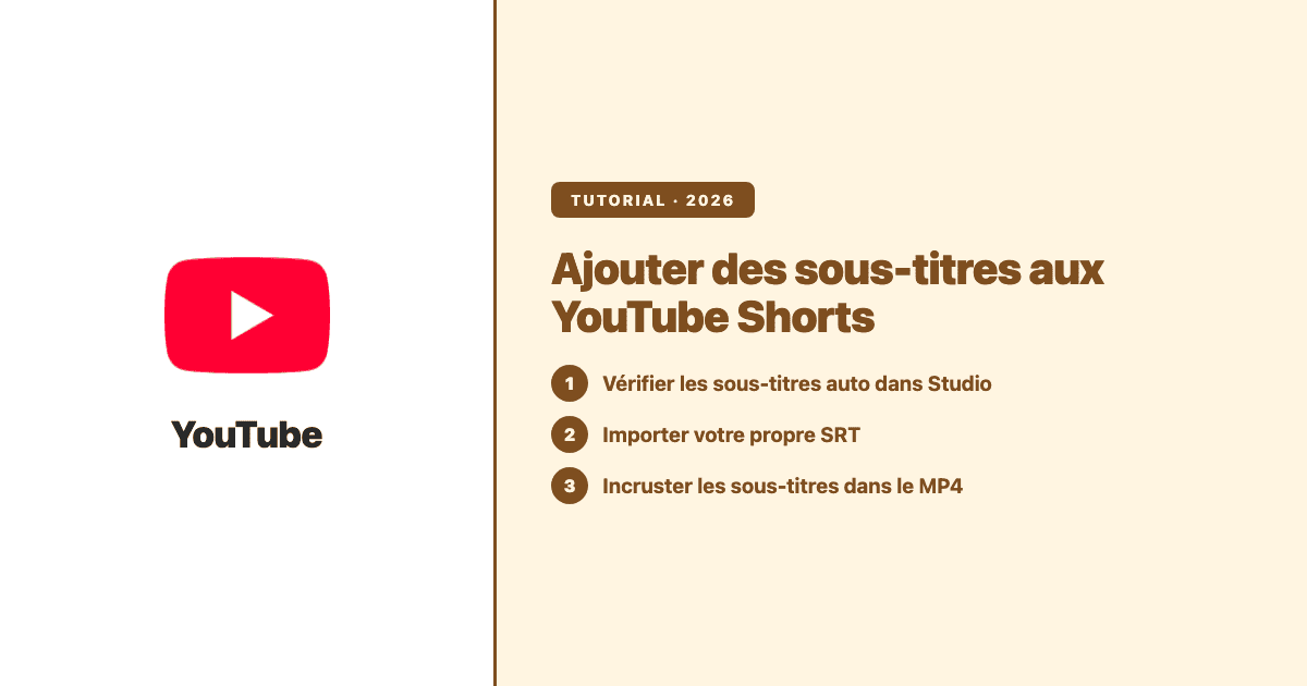 Ajouter des sous-titres aux YouTube Shorts — tutoriel Subanana
