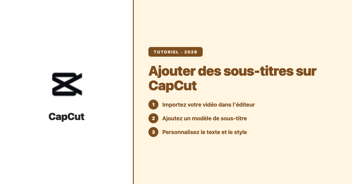 Tutoriel : ajouter des sous-titres sur CapCut en trois étapes