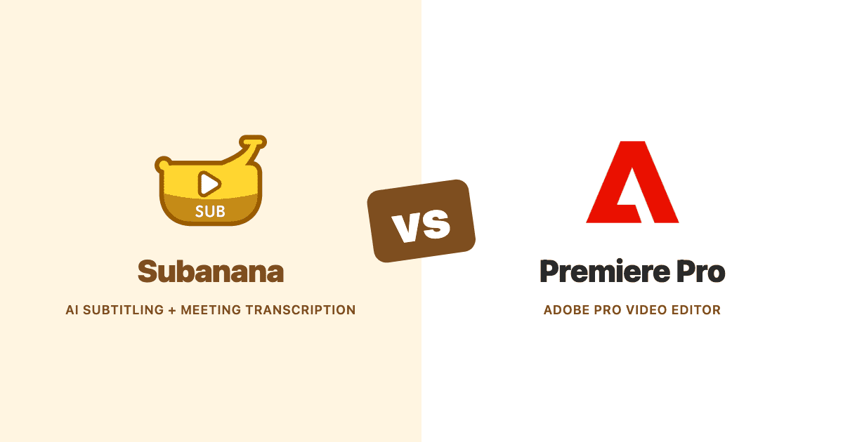 Subanana 對 Premiere Pro — 比較主視覺