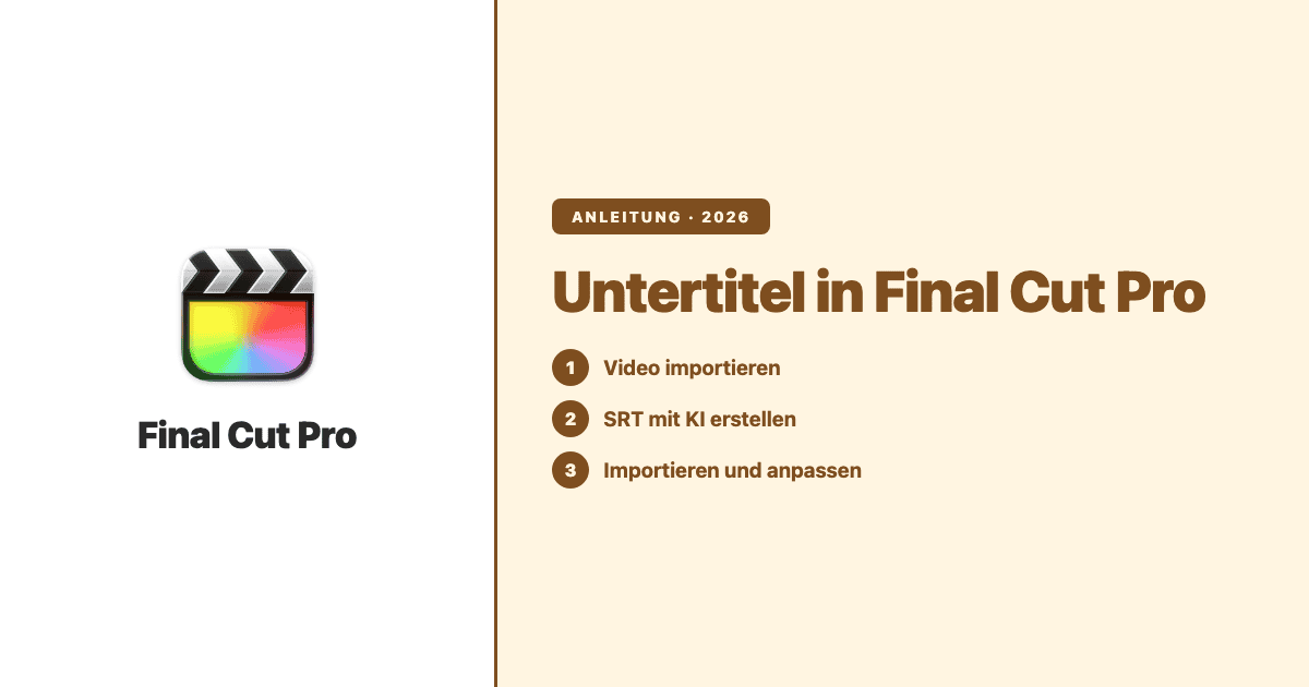 Untertitel in Final Cut Pro mit Subanana