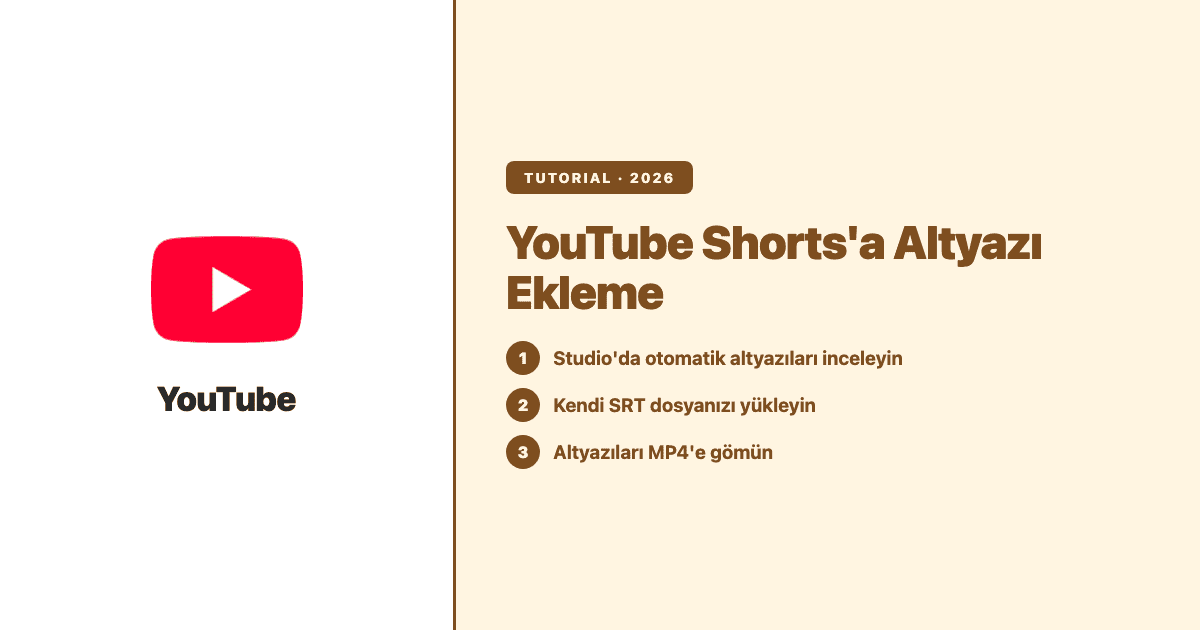 YouTube Shorts'a altyazı ekleme — Subanana eğitimi