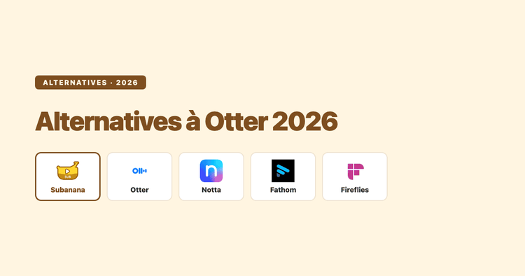 Meilleures alternatives à Otter.ai en 2026 : un comparatif honnête pour les équipes qui dépassent Otter