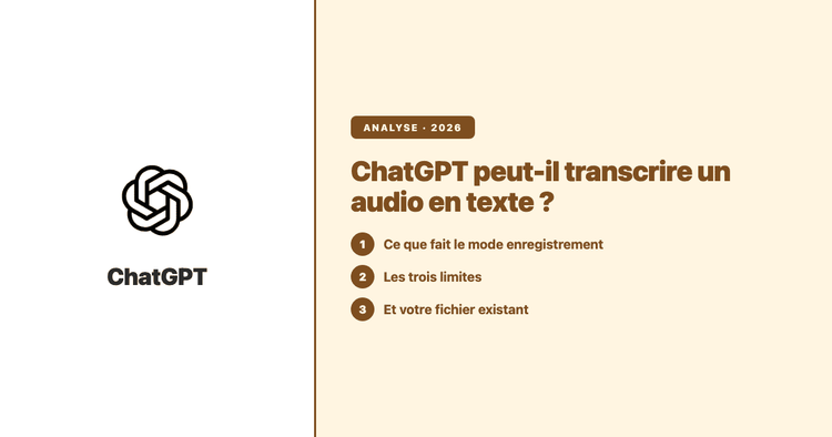 Est-ce que ChatGPT peut transcrire un audio en texte ? Ce que dit vraiment la documentation d'OpenAI