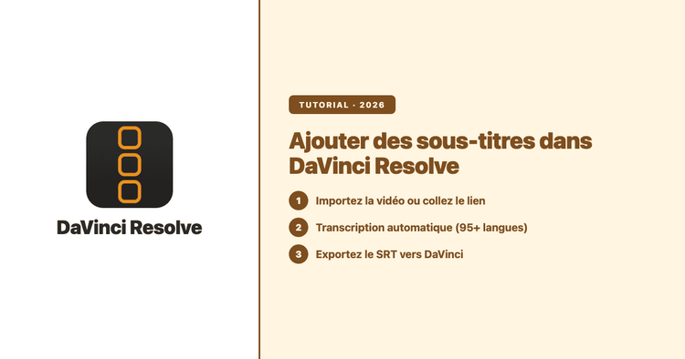 Ajouter des sous-titres dans DaVinci Resolve : guide 2026 (gratuit et Studio)