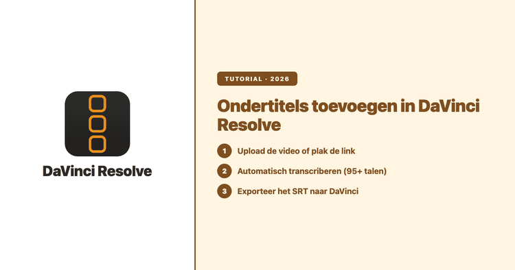 Ondertitels toevoegen in DaVinci Resolve: gids 2026 (gratis en Studio)