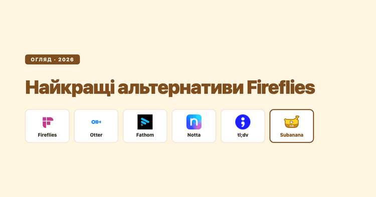 Найкращі альтернативи Fireflies.ai у 2026 році: чесний огляд за профілем користувача