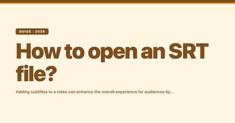 How to open an SRT file?