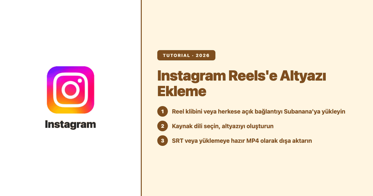 Instagram Reels'e Altyazı Ekleme (2026): Gerçekten İşe Yarayan Üç Yöntem