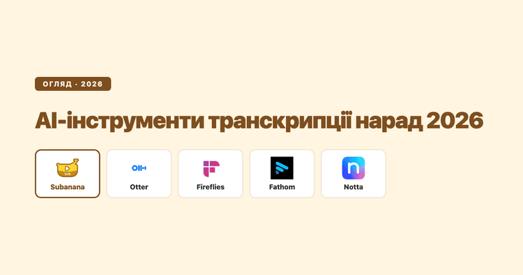 Найкращі AI-інструменти транскрипції нарад 2026: огляд на основі документації