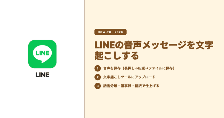 LINEの音声メッセージを文字起こしする方法(2026)|公式機能の範囲と、長尺・議事録化のコツ
