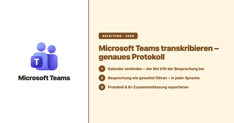 Microsoft Teams Transkription: ein genaues Protokoll mit Zusammenfassung erhalten