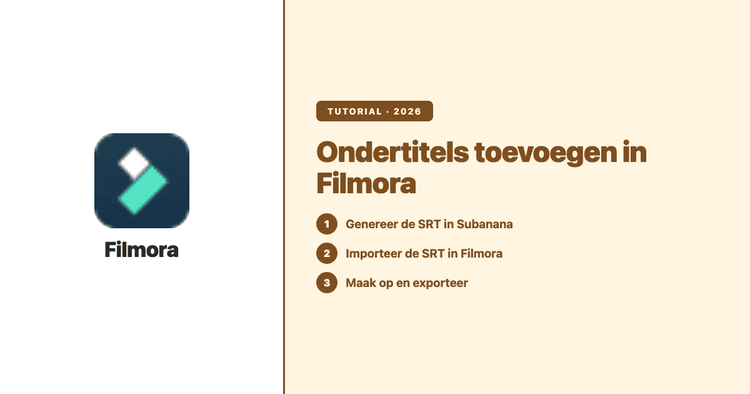 Ondertitels toevoegen in Filmora (2026): automatische ondertiteling + SRT-werkwijze