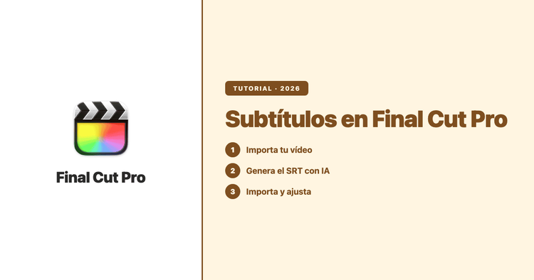 Cómo poner subtítulos en Final Cut Pro (2026): flujo nativo y SRT con IA