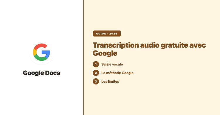 Transcription audio en texte gratuite avec Google