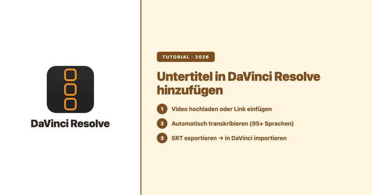 Untertitel in DaVinci Resolve hinzufügen: Anleitung 2026 (Gratis & Studio)