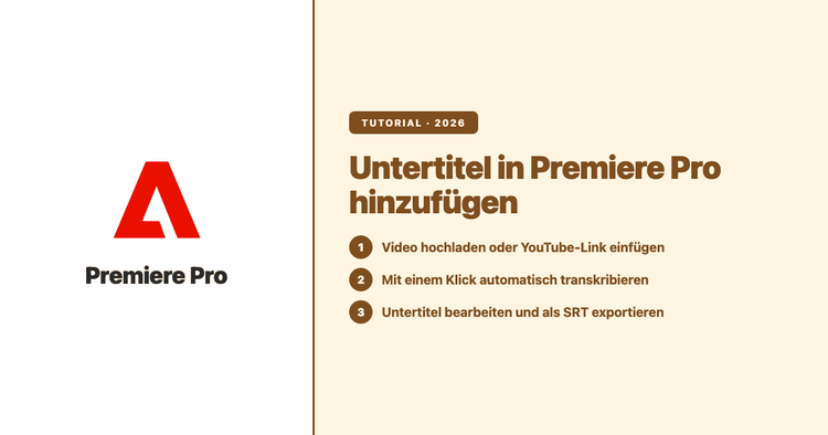Untertitel in Premiere Pro hinzufügen: Schritt-für-Schritt-Anleitung mit Bildern