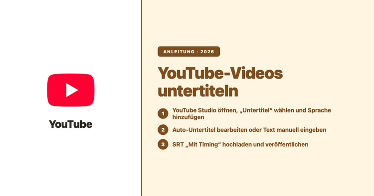 YouTube-Videos untertiteln (2026): Der vollständige Studio-Workflow und der mehrsprachige Sonderfall