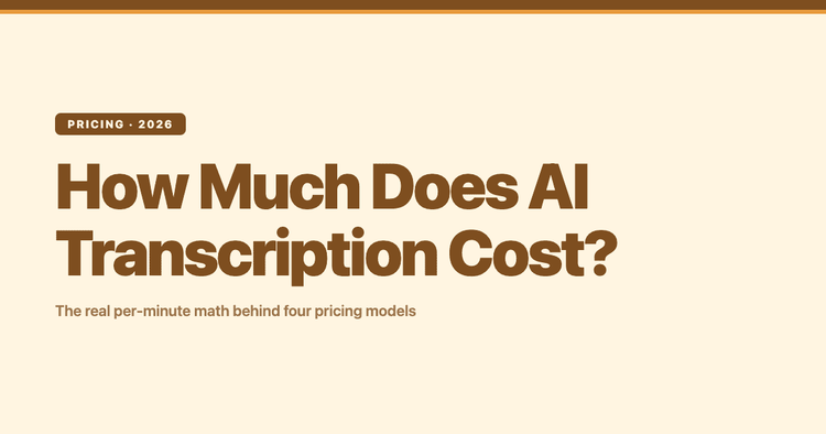 How Much Does AI Transcription Cost? The Real Per-Minute Math (2026)
