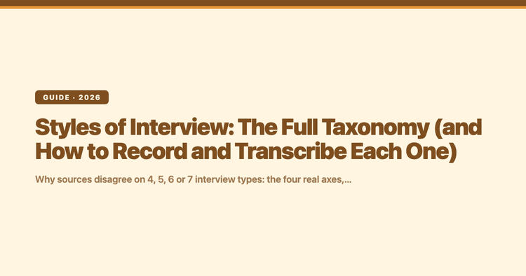 Styles of Interview: The Full Taxonomy (and How to Record and Transcribe Each One)