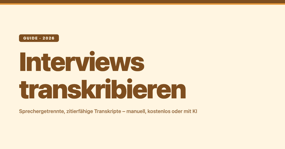 Interviews transkribieren mit Subanana – sprechergetrennte, zitierfähige Transkripte