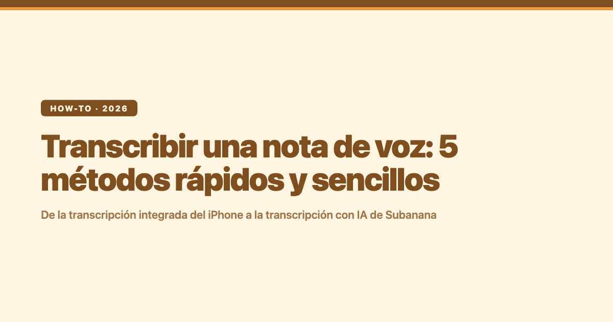 Transcribir una nota de voz: 5 métodos rápidos y sencillos – Subanana