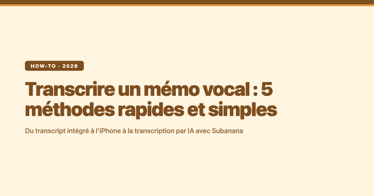 Transcrire un mémo vocal : 5 méthodes rapides et simples – Subanana