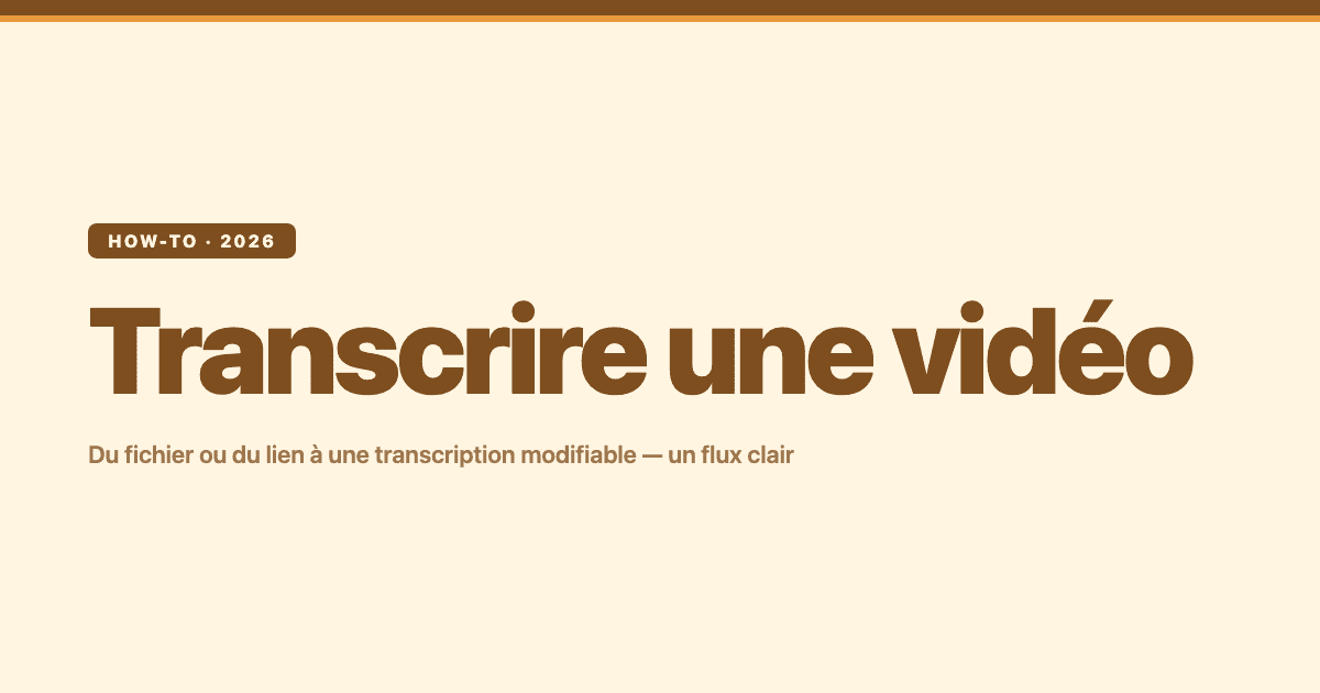 Transcrire une vidéo – du fichier ou du lien à une transcription modifiable