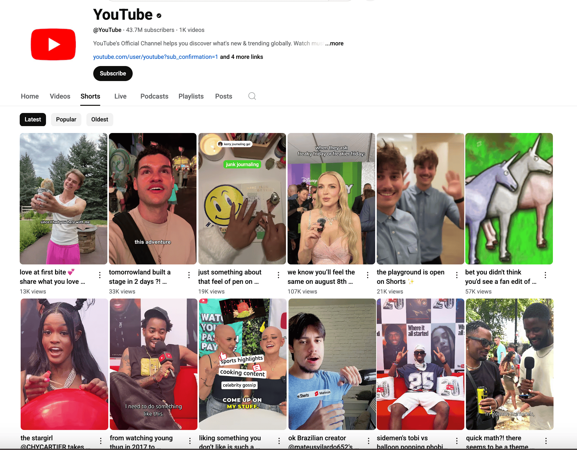 YouTube Shorts 電腦版